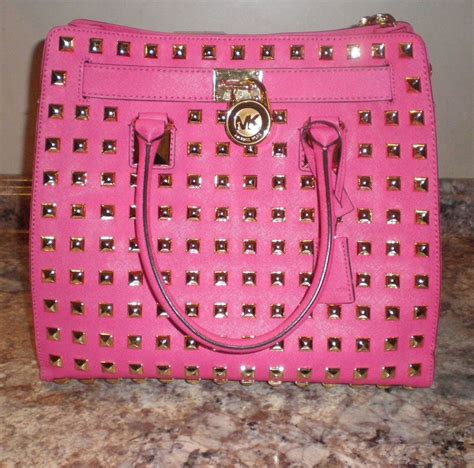 large hot pink michael kors purse